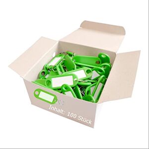 WEDO 262813404 Key Ring for Labelling, Green, Pack of 100, with S-Hook WEDO 262813404 Key Ring for Labelling, Green, Pack of 100, with S-Hook