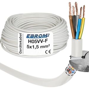 EBROM Hose Line H05VV-F 5G 1.5 mm² 5 x 1.5 mm² White 10 m, 25 m, 50 m or 100 m EBROM Hose Line H05VV-F 5G 1.5 mm² 5 x 1.5 mm² White 10 m, 25 m, 50 m or 100 m