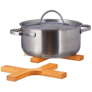 Relaxdays Folding Pot Holder Set of 2, Bamboo, for Pots and Pans, Wipeable, Coasters WXD 18x14 cm, Natural Relaxdays Folding Pot Holder Set of 2, Bamboo, for Pots and Pans, Wipeable, Coasters WXD 18x14 cm, Natural