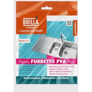 La Briantina Furbetto PVA Plus Microfibre Cloth – Cleaning and Drying Worktops, 30 x 30 cm, Light Blue – Gentle on Steel, Mirrors and Glass, Ultra Absorbent and No Streaks La Briantina Furbetto PVA Plus Microfibre Cloth – Cleaning and Drying Worktops, 30 x 30 cm, Light Blue – Gentle on Steel, Mirrors and Glass, Ultra Absorbent and No Streaks