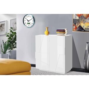 Dmora Sideboard Raoul, Kitchen sideboard with 2 doors, Living room buffet, 100% Made in Italy, cm 81x44h86, Glossy white Dmora Sideboard Raoul, Kitchen sideboard with 2 doors, Living room buffet, 100% Made in Italy, cm 81x44h86, Glossy white