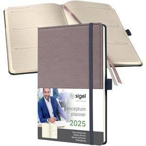 Sigel C2551 Conceptum Weekly Planner 2025, Design Taupe, 13,5 x 20,3 cm, hardcover, 192 Pages, Taupe Sigel C2551 Conceptum Weekly Planner 2025, Design Taupe, 13,5 x 20,3 cm, hardcover, 192 Pages, Taupe