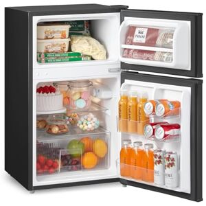 COMFEE' RCT87BL2(E) Under Counter Fridge Freezer, 87L Double Door Small Fridge Freezer with Light, Removable Shelves, Adjustable Thermostats, Reversible Doors Black COMFEE' RCT87BL2(E) Under Counter Fridge Freezer, 87L Double Door Small Fridge Freezer with Light, Removable Shelves, Adjustable Thermostats, Reversible Doors Black