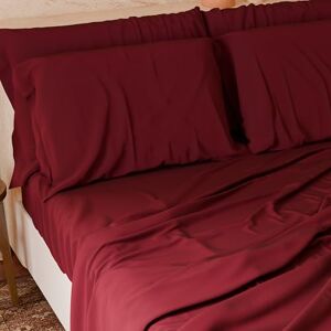PETTI Artigiani Italiani PETTI Italian Artisans 4-Piece Maxi Double Bed Sheet Set, Soft and Breathable, Complete Bed Set with Top Sheet, Fitted Sheet with Elasticated Corners and 2 Pillowcases, Bordeaux Sheets PETTI Artigiani Italiani PETTI Italian Artisans 4-Piece Maxi Double Bed Sheet Set, Soft and Breathable, Complete Bed Set with Top Sheet, Fitted Sheet with Elasticated Corners and 2 Pillowcases, Bordeaux Sheets
