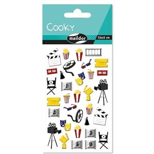 Maildor CY142Cpack Pack of 10 Cooky 3D Stickers 1 Sheet 7.5 x 12 cm, Cinema (25 Stickers) Maildor CY142Cpack Pack of 10 Cooky 3D Stickers 1 Sheet 7.5 x 12 cm, Cinema (25 Stickers)