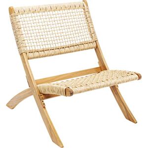 KARE Design Folding Chair Copacabana, Beige, Solid Wood, Foldable, Outdoor, Braided Design, Wooden Chair for Terrace, Balcony Garden, Living Room, 73x78x60 cm (H/W/D) KARE Design Folding Chair Copacabana, Beige, Solid Wood, Foldable, Outdoor, Braided Design, Wooden Chair for Terrace, Balcony Garden, Living Room, 73x78x60 cm (H/W/D)
