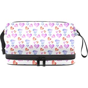 Generic Multi-Functional Storage Travel Cosmetic Bag with Handle,Large Capacity Travel Cosmetic Bag,Watercolor Valentine Colorful Heats Generic Multi-Functional Storage Travel Cosmetic Bag with Handle,Large Capacity Travel Cosmetic Bag,Watercolor Valentine Colorful Heats