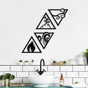 Hanah Home Stylish Decorative Metal Wall Accessory (4 Pieces), Black, 30 x 25 cm, 100% Metal, 1.5 mm Thickness, Perfect for Modern Home Decor & Accent Walls Hanah Home Stylish Decorative Metal Wall Accessory (4 Pieces), Black, 30 x 25 cm, 100% Metal, 1.5 mm Thickness, Perfect for Modern Home Decor & Accent Walls