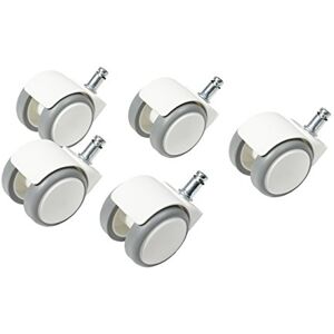 Topstar Hard floor office chair castors set of 5 S'Neaker roll diameter 50mm/pen size 10mm white/grey, made of plastic Topstar Hard floor office chair castors set of 5 S'Neaker roll diameter 50mm/pen size 10mm white/grey, made of plastic