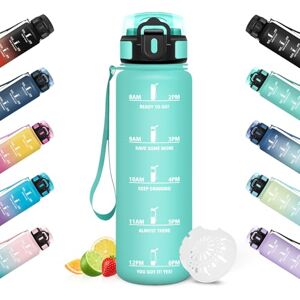 HoneyHolly 1 Litre Leakproof Water Bottle Reusable Motivational Time Indicator Water Bottle for Gym Cycling Office Outdoor HoneyHolly 1 Litre Leakproof Water Bottle Reusable Motivational Time Indicator Water Bottle for Gym Cycling Office Outdoor