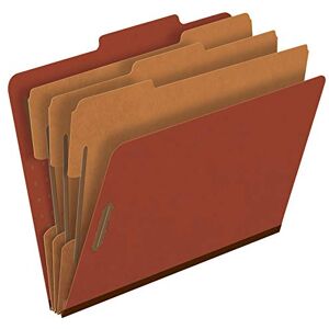 Pendaflex Pressboard Classification File Folders, 3 Dividers, 2" Embedded Fasteners, 2/5 Tab Cut, Letter Size, Red, Box of 10 (1357R) Pendaflex Pressboard Classification File Folders, 3 Dividers, 2" Embedded Fasteners, 2/5 Tab Cut, Letter Size, Red, Box of 10 (1357R)