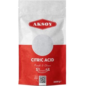 AKSOY Citric Acid Food Grade 3KG Non-GMO, Anhydrous, Make Your Own BathBomb, No Additives, Sour Drinks, Household Cleaning with Citric Acid Powder (Packaging May Vary) AKSOY Citric Acid Food Grade 3KG Non-GMO, Anhydrous, Make Your Own BathBomb, No Additives, Sour Drinks, Household Cleaning with Citric Acid Powder (Packaging May Vary)