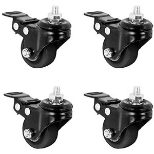 VIVO 1.5 inch M8 Threaded Locking Caster Wheels, Set of 4, Swivel, Rubber Base, Brake, Used for Standing Desk Frames, TV Stands, Carts, and More, PT-ST-015C VIVO 1.5 inch M8 Threaded Locking Caster Wheels, Set of 4, Swivel, Rubber Base, Brake, Used for Standing Desk Frames, TV Stands, Carts, and More, PT-ST-015C