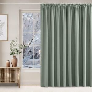 NICETOWN Sage Green Extra Wide Curtains Children's Room Divider Curtain Thermal Curtain Ruffle Tape Blackout Curtains for Rail Set of 1 240 x 300 cm (H x W) Curtains Opaque Living Room NICETOWN Sage Green Extra Wide Curtains Children's Room Divider Curtain Thermal Curtain Ruffle Tape Blackout Curtains for Rail Set of 1 240 x 300 cm (H x W) Curtains Opaque Living Room