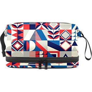 Generic Multi-Functional Storage Travel Cosmetic Bag with Handle,Colorful Geometric Shape Mosaic Background,Large Capacity Travel Cosmetic Bag Generic Multi-Functional Storage Travel Cosmetic Bag with Handle,Colorful Geometric Shape Mosaic Background,Large Capacity Travel Cosmetic Bag