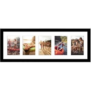 Americanflat 6x4 Collage Photo Frame with Shatter-Resistant Glass Signature Collection Fits Five 4x6 Photos or Use as One 8x24 Picture Frame for Wall Display Black Americanflat 6x4 Collage Photo Frame with Shatter-Resistant Glass Signature Collection Fits Five 4x6 Photos or Use as One 8x24 Picture Frame for Wall Display Black