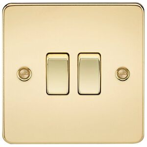 Knightsbridge FP3000PB FPAV3000PB Flat Plate 10A 2G 2 Way Switch-Polished Brass Knightsbridge FP3000PB FPAV3000PB Flat Plate 10A 2G 2 Way Switch-Polished Brass
