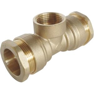 SOMATHERM FOR YOU 850-32-26S Female Brass tee in The Center for PE Tube D32-F26/34, Grey SOMATHERM FOR YOU 850-32-26S Female Brass tee in The Center for PE Tube D32-F26/34, Grey
