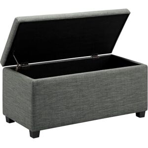 Amazon Basics Rectangular Padded Upholstered Entryway Bench with Storage, Bedroom, Hallway, Ottoman, Linen Look, Dark Grey, 42 x 91 x 43 cm Amazon Basics Rectangular Padded Upholstered Entryway Bench with Storage, Bedroom, Hallway, Ottoman, Linen Look, Dark Grey, 42 x 91 x 43 cm