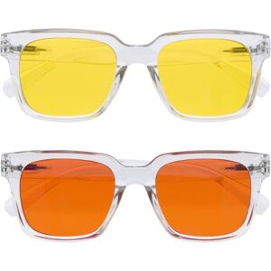 OPULIZE ERA Outdoor & Sleep Pack Blue Light Glasses Yellow Polarised & Orange Lenses Anti-Reflective & Anti-Glare Night Driving 2 Pack UV400 Protection Oversized Frame Men & Women OPULIZE ERA Outdoor & Sleep Pack Blue Light Glasses Yellow Polarised & Orange Lenses Anti-Reflective & Anti-Glare Night Driving 2 Pack UV400 Protection Oversized Frame Men & Women