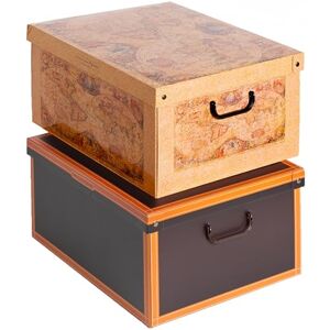 LAVATELLI - Set 2 Storage Boxes - Clothes & Linen - Italian Made LAVATELLI - Set 2 Storage Boxes - Clothes & Linen - Italian Made