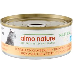 almo nature HFC Natural Wet Cat Food for Adult Cats Tuna and Shrimps Human Grade, Gluten Free 70g, Pack of 24 almo nature HFC Natural Wet Cat Food for Adult Cats Tuna and Shrimps Human Grade, Gluten Free 70g, Pack of 24