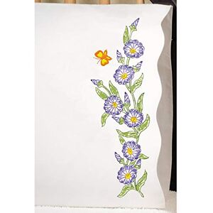 Tobin Stamped Pillowcases, Morning Glories, 20" x 30" Embroidery Kit Tobin Stamped Pillowcases, Morning Glories, 20" x 30" Embroidery Kit