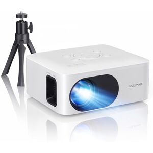 WOLFANG Mini Projector with Tripod, 1080P Full HD Portable Phone Projector, Outdoor Home Theater Movie Projector Compatible with HDMI, USB, Smartphone, Tablet, PC, TV Stick, AV, Micro SD Card WOLFANG Mini Projector with Tripod, 1080P Full HD Portable Phone Projector, Outdoor Home Theater Movie Projector Compatible with HDMI, USB, Smartphone, Tablet, PC, TV Stick, AV, Micro SD Card