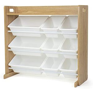 Humble Crew Cambridge Large Wooden Toy Shelf Storage Organiser for Children with 9 BPA Free Plastic Removeable Storage Bins, Ideal for Storing Toys, Games, Books and Craft Supplies- Natural Wood/White Humble Crew Cambridge Large Wooden Toy Shelf Storage Organiser for Children with 9 BPA Free Plastic Removeable Storage Bins, Ideal for Storing Toys, Games, Books and Craft Supplies- Natural Wood/White