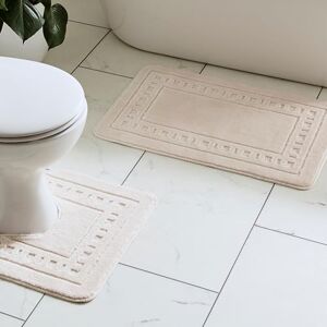 Catherine Lansfield Armoni Bath Mat and Pedestal Set Cream Catherine Lansfield Armoni Bath Mat and Pedestal Set Cream