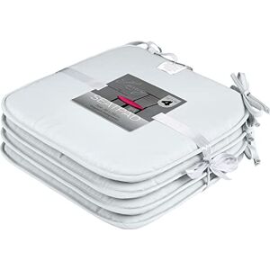 GC GAVENO CAVAILIA Pack of 4 Chair Pads Office Garden Chair 38X38 Cm Indoor Outdoor Removable Cover Square Seat Pads For Dining Chairs Patio Kitchen Cushion Pads With Ties, Cream GC GAVENO CAVAILIA Pack of 4 Chair Pads Office Garden Chair 38X38 Cm Indoor Outdoor Removable Cover Square Seat Pads For Dining Chairs Patio Kitchen Cushion Pads With Ties, Cream