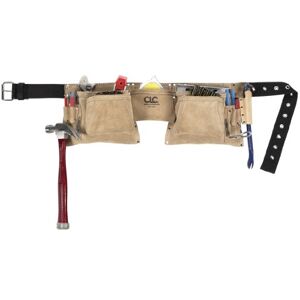 Custom Leathercraft 527X Heavy Duty Top Grain Suede Construction Work Apron, 2 Hammer Loops, 12 Pocket,Cream White Custom Leathercraft 527X Heavy Duty Top Grain Suede Construction Work Apron, 2 Hammer Loops, 12 Pocket,Cream White