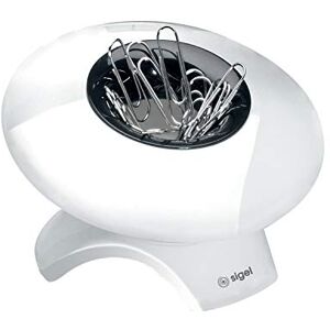 Sigel SA101 Paper Clip Dispenser, Ø 9.5 x 5.5 cm, White Sigel SA101 Paper Clip Dispenser, Ø 9.5 x 5.5 cm, White