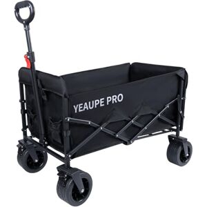 YEAUPE PRO 150L Folding Camping Wagon,Heavy Duty Collapsible Trolley with Rear Opening Design,6" Wide All-Terrain Wheels,Dual Front Brakes,Double Cross Frame,Utility Cart for Beach & Garden,90×50cm YEAUPE PRO 150L Folding Camping Wagon,Heavy Duty Collapsible Trolley with Rear Opening Design,6" Wide All-Terrain Wheels,Dual Front Brakes,Double Cross Frame,Utility Cart for Beach & Garden,90×50cm