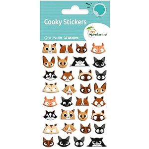 Maildor CY032Opack Pack of 10 Cooky 3D Stickers 1 Sheet 7.5 x 12 cm Cat Heads (24 Stickers) Maildor CY032Opack Pack of 10 Cooky 3D Stickers 1 Sheet 7.5 x 12 cm Cat Heads (24 Stickers)