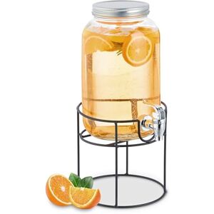 Relaxdays Beverage Dispenser with Insert, Tap & Lid, Glass, Lemonade Container, Water Reservoir, 3.3 Litres, Transparent Relaxdays Beverage Dispenser with Insert, Tap & Lid, Glass, Lemonade Container, Water Reservoir, 3.3 Litres, Transparent