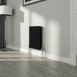 NRG Premium Black Oval Double Panel Designer Radiator 600x413mm Central Heating NRG Premium Black Oval Double Panel Designer Radiator 600x413mm Central Heating