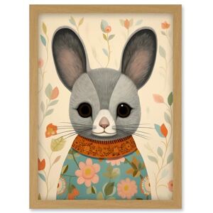 Artery8 Floral Chinchilla Cute Flower Floral Artwork for Kids Bedroom Baby Nursery Artwork Framed Wall Art Print A4 Artery8 Floral Chinchilla Cute Flower Floral Artwork for Kids Bedroom Baby Nursery Artwork Framed Wall Art Print A4