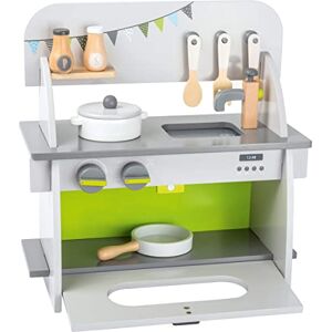 Small Foot 11158 Children's kitchen made of wood, with oven, rotary knobs, pot, pan and kitchen aid, from 3 years old Small Foot 11158 Children's kitchen made of wood, with oven, rotary knobs, pot, pan and kitchen aid, from 3 years old