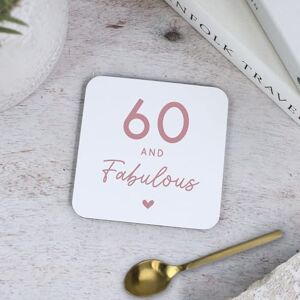 eBuyGB Printed Square Coaster, 60 & Fabulous Milestone Birthday, 60th Birthday Gift for Her, Nan, Sister, Friend, Auntie, Sixtieth Drinks Mat eBuyGB Printed Square Coaster, 60 & Fabulous Milestone Birthday, 60th Birthday Gift for Her, Nan, Sister, Friend, Auntie, Sixtieth Drinks Mat
