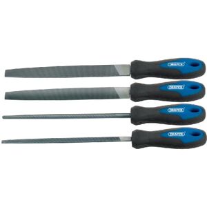 Draper 44962 Engineers Metal Work File Set with Soft Grip, 200mm, 4 Pieces , Blue Draper 44962 Engineers Metal Work File Set with Soft Grip, 200mm, 4 Pieces , Blue