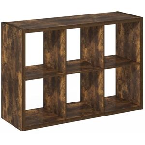 Furinno Cubicle Open Back Decorative Cube Storage Organizer, 6-Cube, Amber Pine Furinno Cubicle Open Back Decorative Cube Storage Organizer, 6-Cube, Amber Pine