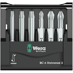 Wera Mini-Check Screwdriver Bits - 6pcs, PH/PZ/TX Wera Mini-Check Screwdriver Bits - 6pcs, PH/PZ/TX