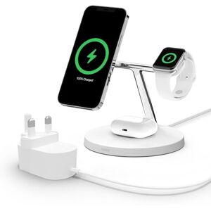 Belkin BoostCharge PRO 3-in-1 Wireless Charger with MagSafe for iPhone 16, iPhone 15, 14, 13, 12 + Apple Watch + AirPods (Magnetically Charges iPhone 16, 15, 14, 13 and 12 Models up to 15W) Belkin BoostCharge PRO 3-in-1 Wireless Charger with MagSafe for iPhone 16, iPhone 15, 14, 13, 12 + Apple Watch + AirPods (Magnetically Charges iPhone 16, 15, 14, 13 and 12 Models up to 15W)