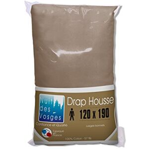 Nuit des Vosges Cotoval Plain Cotton Fitted Sheet for Adjustable Beds, Cotton, Canelle, 120x190 Nuit des Vosges Cotoval Plain Cotton Fitted Sheet for Adjustable Beds, Cotton, Canelle, 120x190