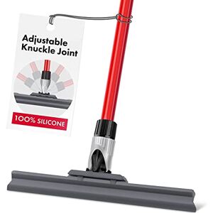 RAVMAG Silicone Floor Squeegee by Lightweight with 12 Inch Blade & 55 Inch Long 4PC Handle with Adjustable Knuckle Joint for Garage/Concrete/Tile Floors, Shower Glass Doors/Wall, Windshield & Window RAVMAG Silicone Floor Squeegee by Lightweight with 12 Inch Blade & 55 Inch Long 4PC Handle with Adjustable Knuckle Joint for Garage/Concrete/Tile Floors, Shower Glass Doors/Wall, Windshield & Window