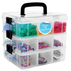 Bins & Things Stackable Storage Container with 18 Adjustable Compartments Clear Craft Storage/Craft Organizers and Art Supply Organizer Bins & Things Stackable Storage Container with 18 Adjustable Compartments Clear Craft Storage/Craft Organizers and Art Supply Organizer