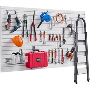 VEVOR Slat Wall Paneling, 8 x 4 ft, PVC Garage Slatwall with Modular Design, White Slat Wall Easy-to-Install Adjustable Slatwall Panel with Coupling Structure & DIY Cutting, Fits for Storage & Display VEVOR Slat Wall Paneling, 8 x 4 ft, PVC Garage Slatwall with Modular Design, White Slat Wall Easy-to-Install Adjustable Slatwall Panel with Coupling Structure & DIY Cutting, Fits for Storage & Display