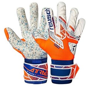 Reusch Attrakt Fusion Grippy and Breathable Goalkeeper Gloves Men and Women Adult Football Gloves Suitable for All Weather Conditions and Pitch Surfaces, Orange-Blue, 7.5 Reusch Attrakt Fusion Grippy and Breathable Goalkeeper Gloves Men and Women Adult Football Gloves Suitable for All Weather Conditions and Pitch Surfaces, Orange-Blue, 7.5