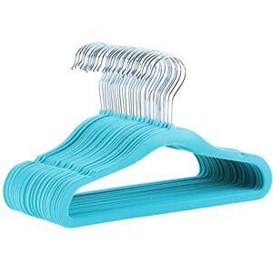 Amazon Basics Kid's Velvet Non-Slip Clothes Hanger, Baby Size 29.46 cm, Blue, Pack of 30 Amazon Basics Kid's Velvet Non-Slip Clothes Hanger, Baby Size 29.46 cm, Blue, Pack of 30